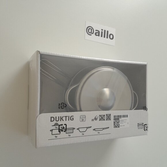 IKEA DUKTIG 5-piece toy cookware set, stainless steel color - Picture 4 of 17